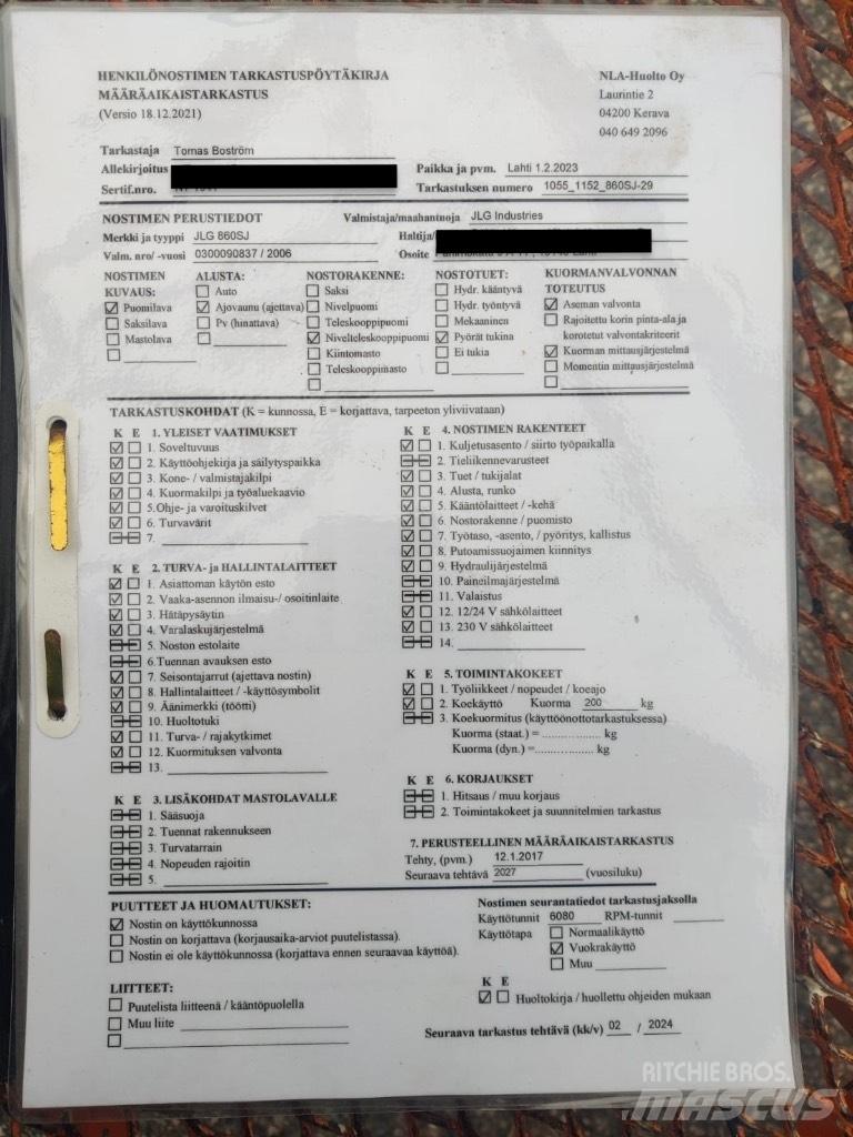 JLG 860 SJ Teleskopske dvižne ploščadi
