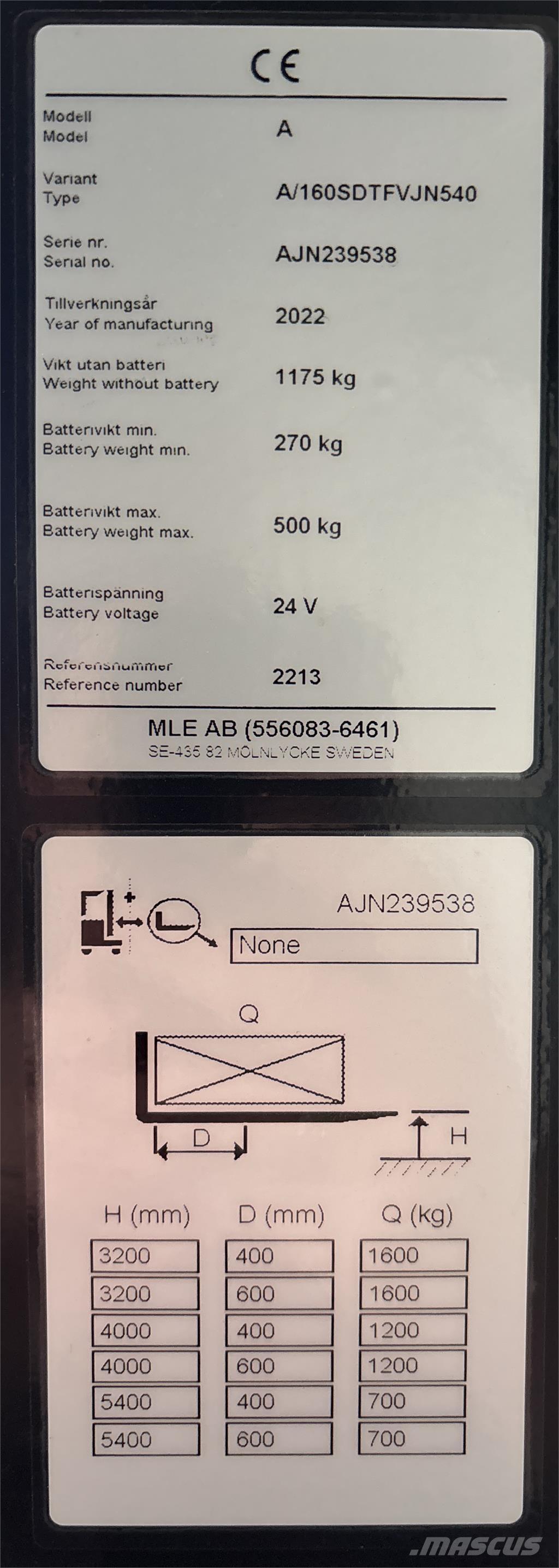 Atlet A160 Samopogonski ročni viličarji