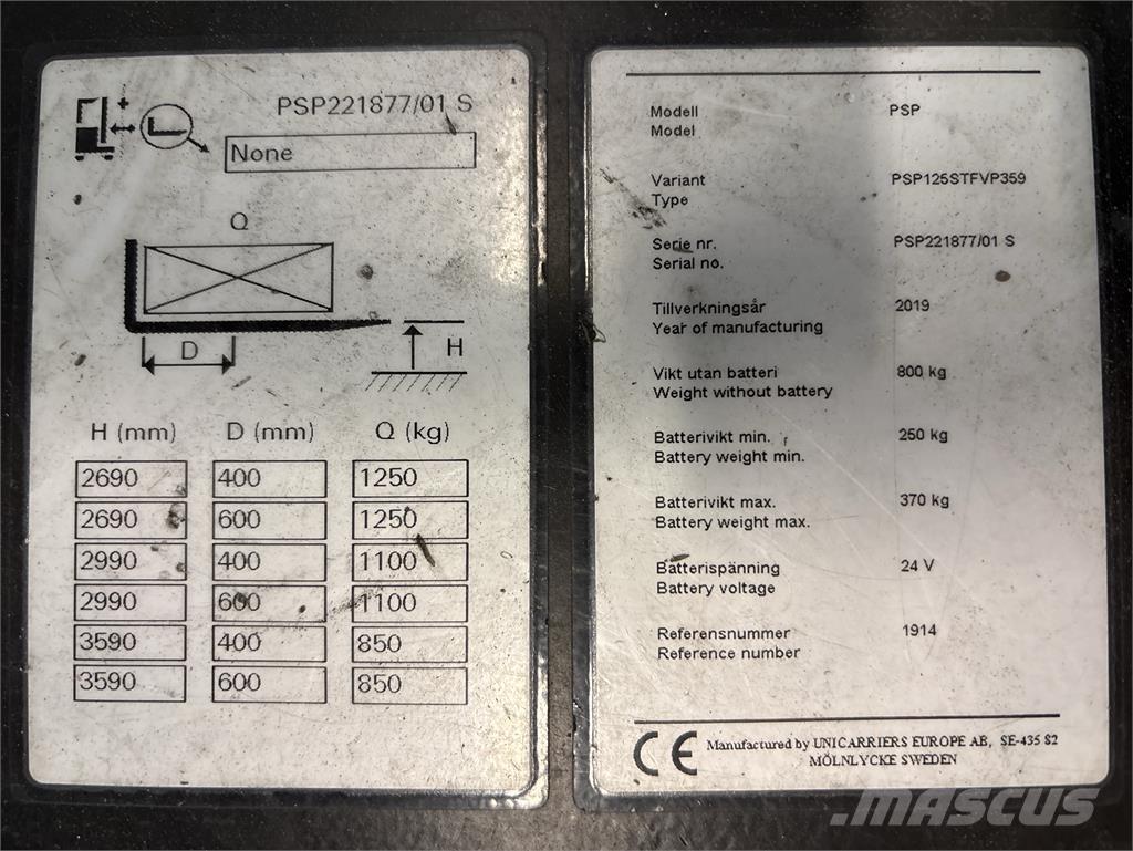 Atlet PSP125 Samopogonski ročni viličarji