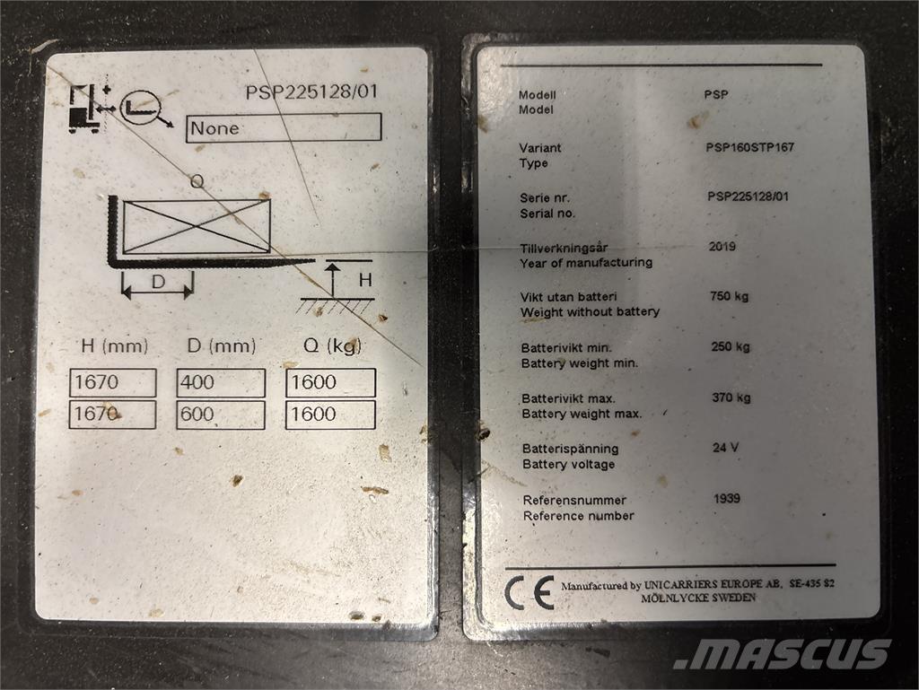 Atlet PSP160 Samopogonski ročni viličarji