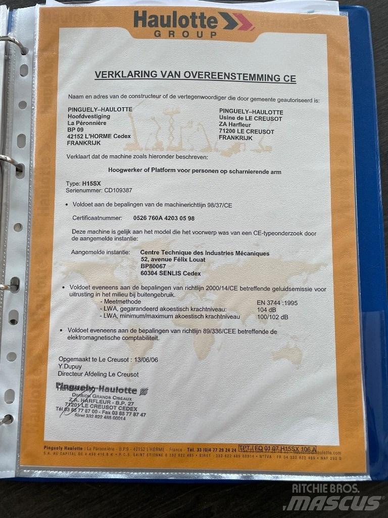 Haulotte H 15 SX Škarjaste dvižne ploščadi
