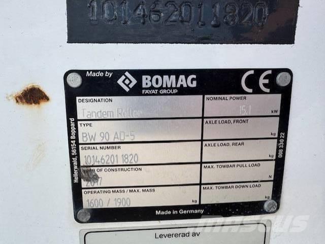 Bomag BW90 AD-5, Vält Dvojni valjarji