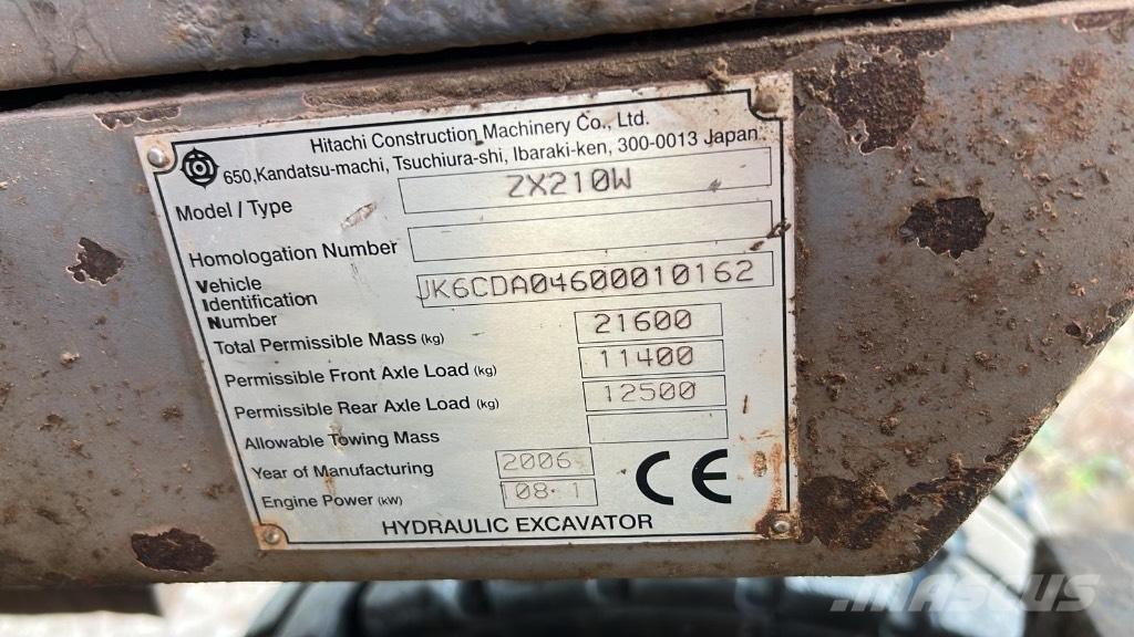 Hitachi ZX 210 W Bagri na kolesih