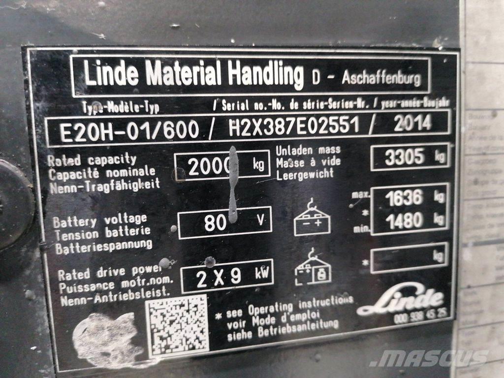 Linde E20H-01/600 Električni viličarji