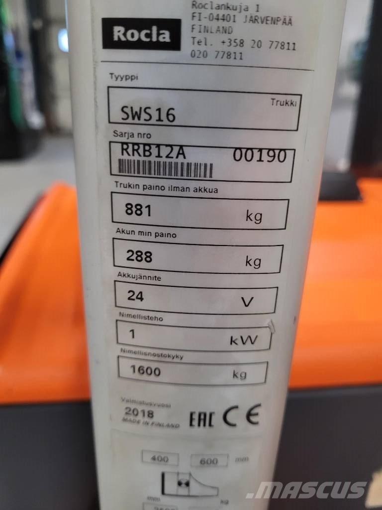 Rocla SWS 16 Ročni električni viličar