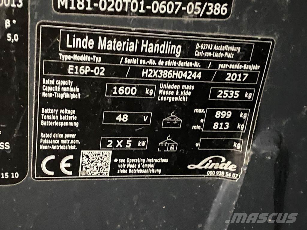Linde E16P-02 Električni viličarji