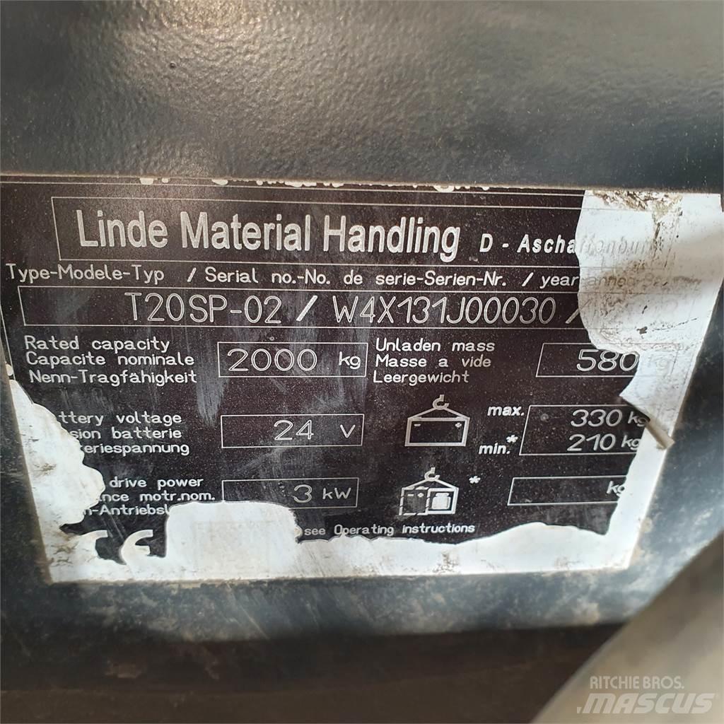 Linde T20SP kurz Električni nizko dvižni viličar