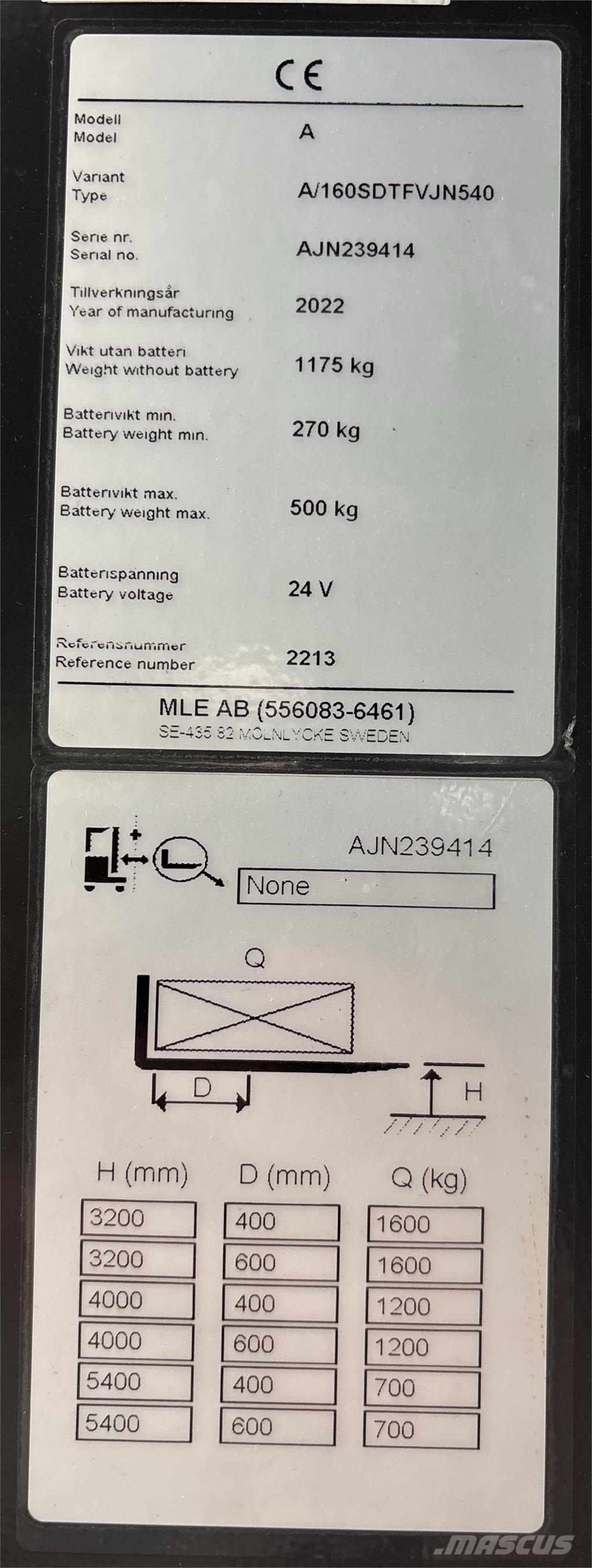 Atlet A160 Samopogonski ročni viličarji