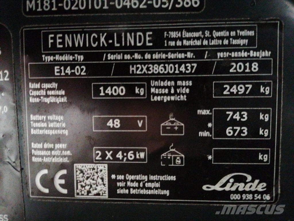 Linde E14-02 Električni viličarji