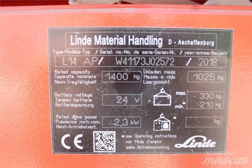 Linde L14APi Ročni električni viličar