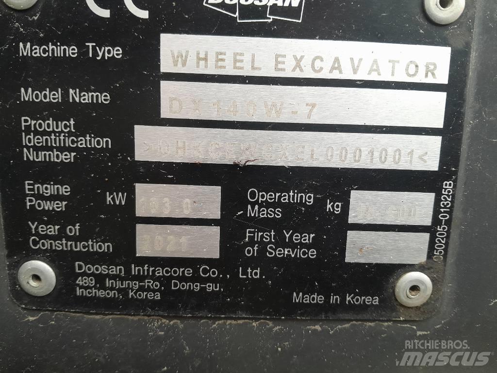 Doosan DX140W-7 Bagri na kolesih
