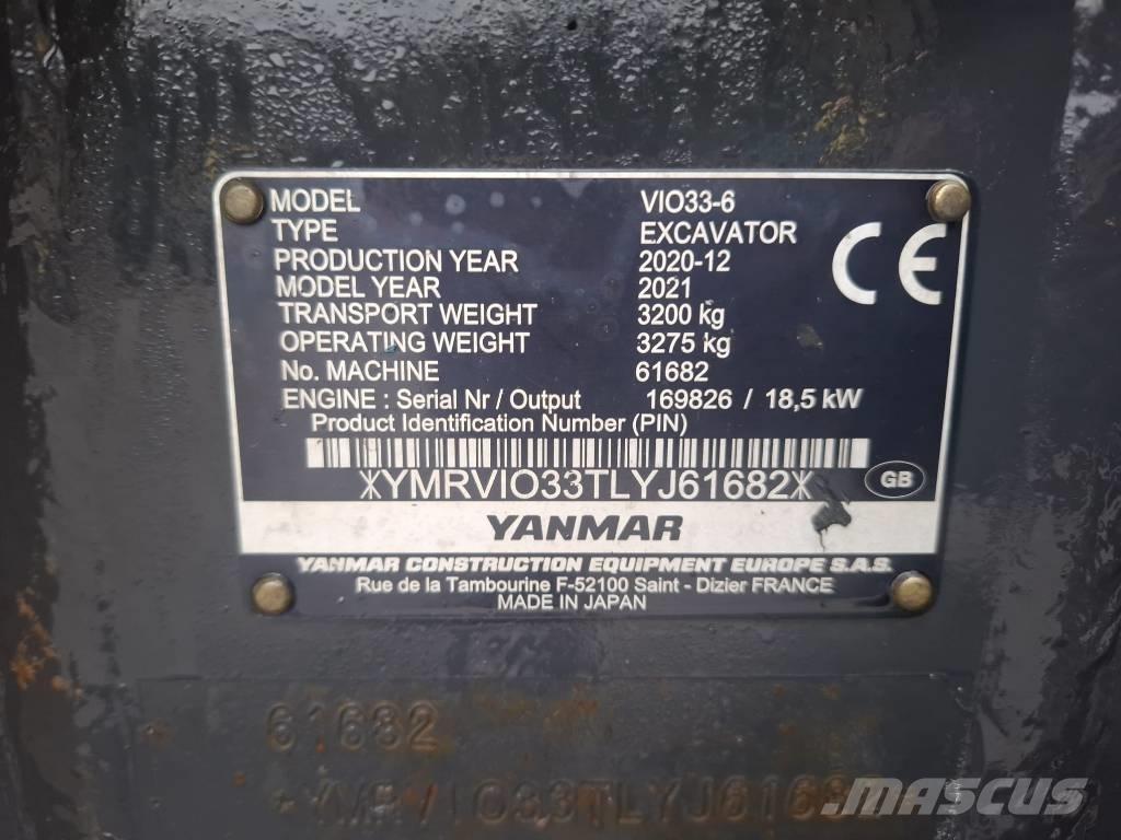 Yanmar Vio 33-6 Mini bagri <7t