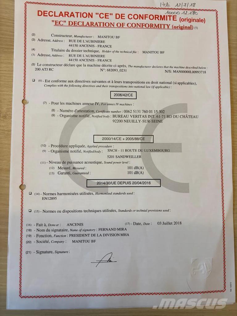 Manitou 200 ATJ Zglobne dvižne ploščadi