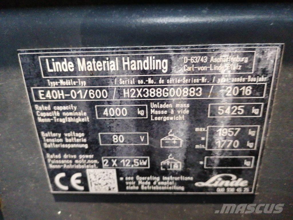 Linde E40H-01/600 Električni viličarji
