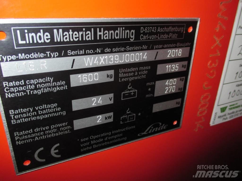 Linde L16R Samopogonski ročni viličarji