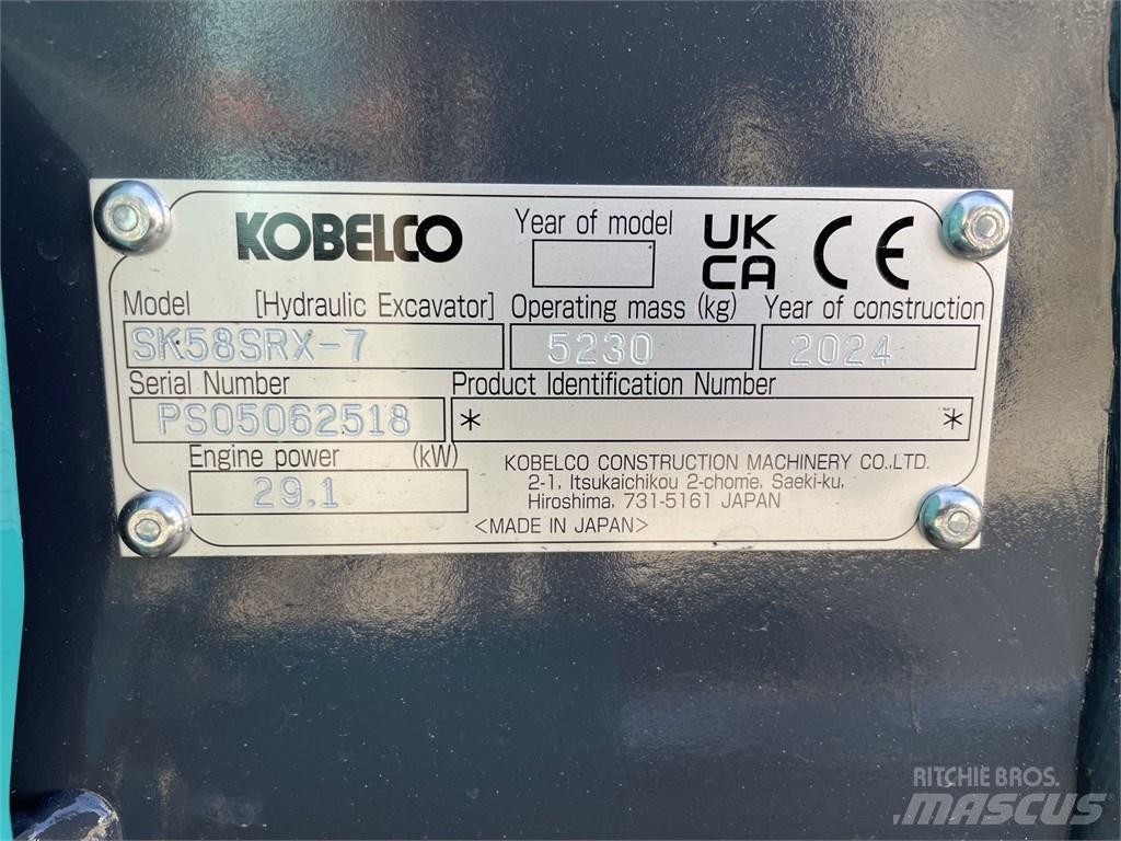 Kobelco SK 58 SRX-7 Mini bagri <7t