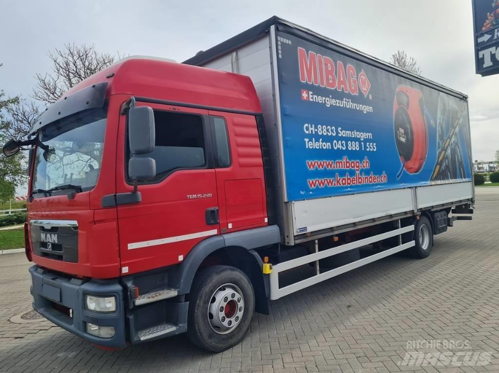 MAN 15.290 / 7.7m / LIFT Tovornjaki s ponjavo
