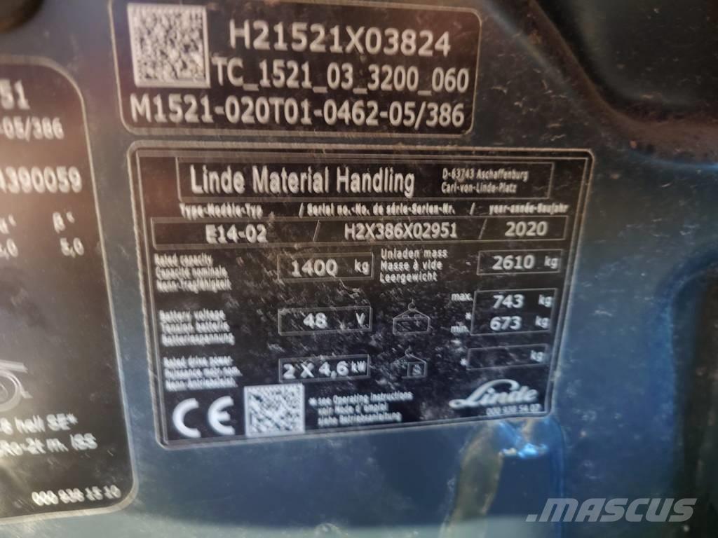 Linde E 14 Električni viličarji