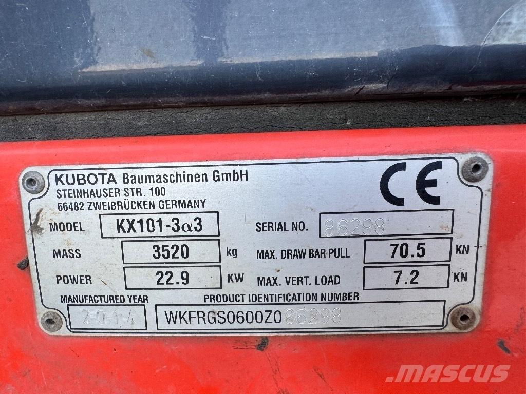 Kubota KX 101-3 A 3 Mini bagri <7t