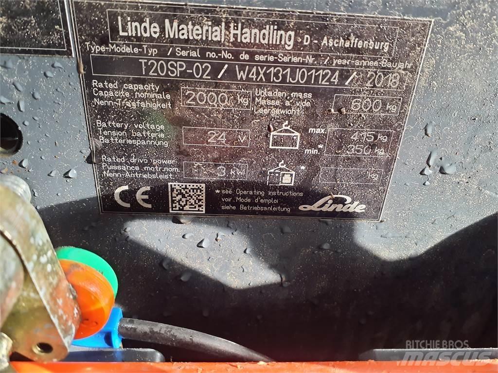 Linde T20SP kurz Električni nizko dvižni viličar