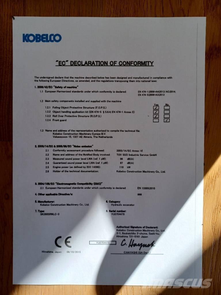 Kobelco SK 260 SR LC Bagri goseničarji