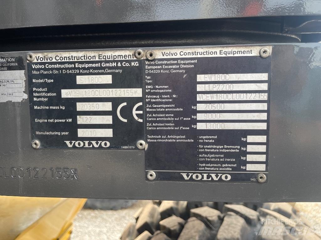 Volvo EW 180 C Bagri na kolesih