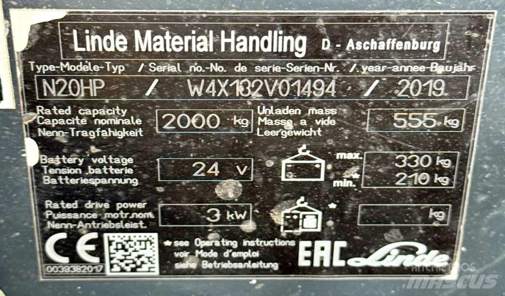 Linde N20HP/132 Nizko dvižni komisionirni viličar