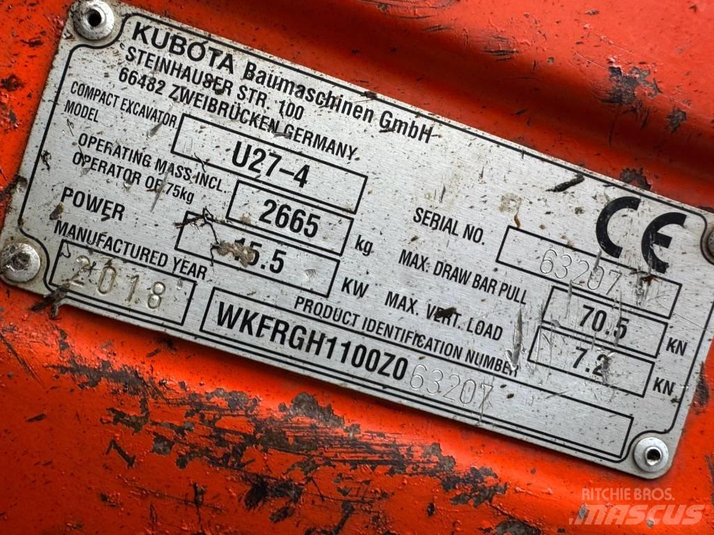 Kubota U 27-4 Mini bagri <7t