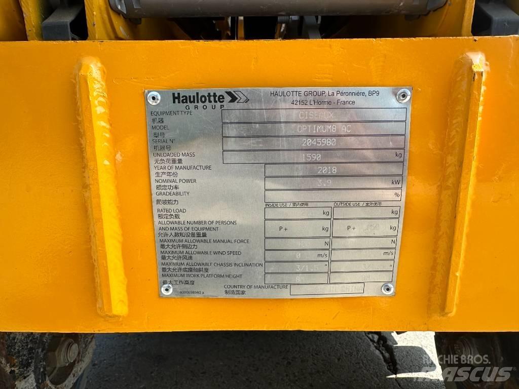 Haulotte OPTIMUM 8 Škarjaste dvižne ploščadi