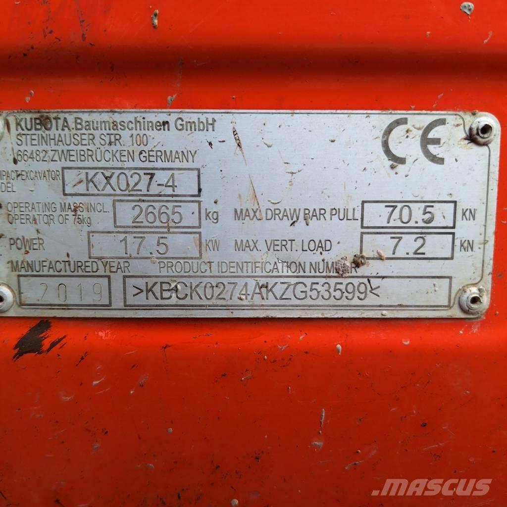 Kubota KX 027-4 Mini bagri <7t