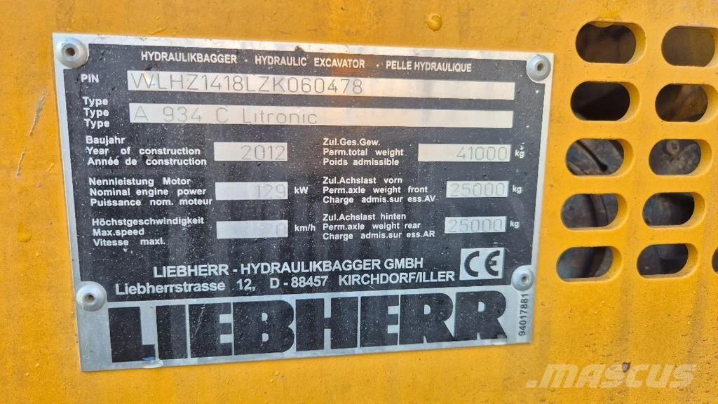 Liebherr A 934 C Bagri za prekladanje primarnih/sekundarnih surovin
