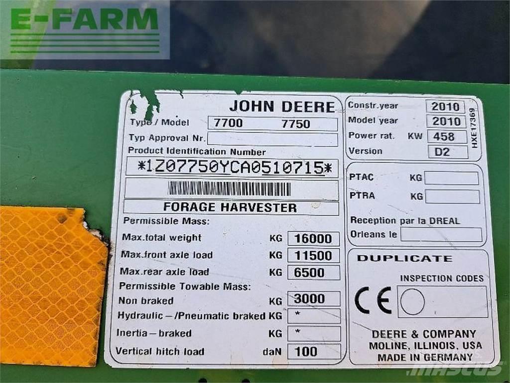 John Deere 7750 Stroji za krmo na lastni pogon