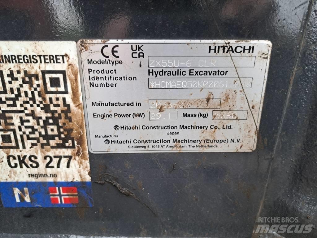 Hitachi ZX55US-6 CLR Mini bagri <7t