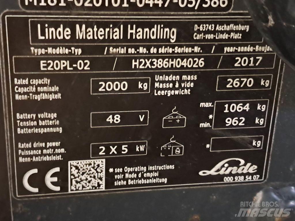 Linde E20PL-02 Električni viličarji