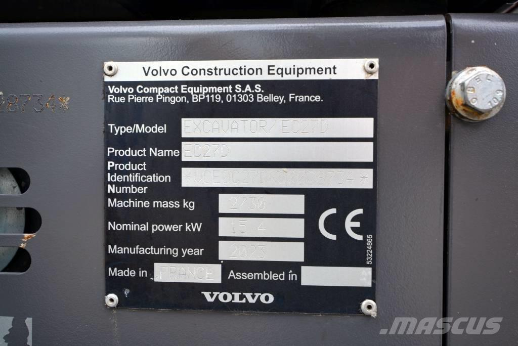 Volvo EC 27 D Mini bagri <7t