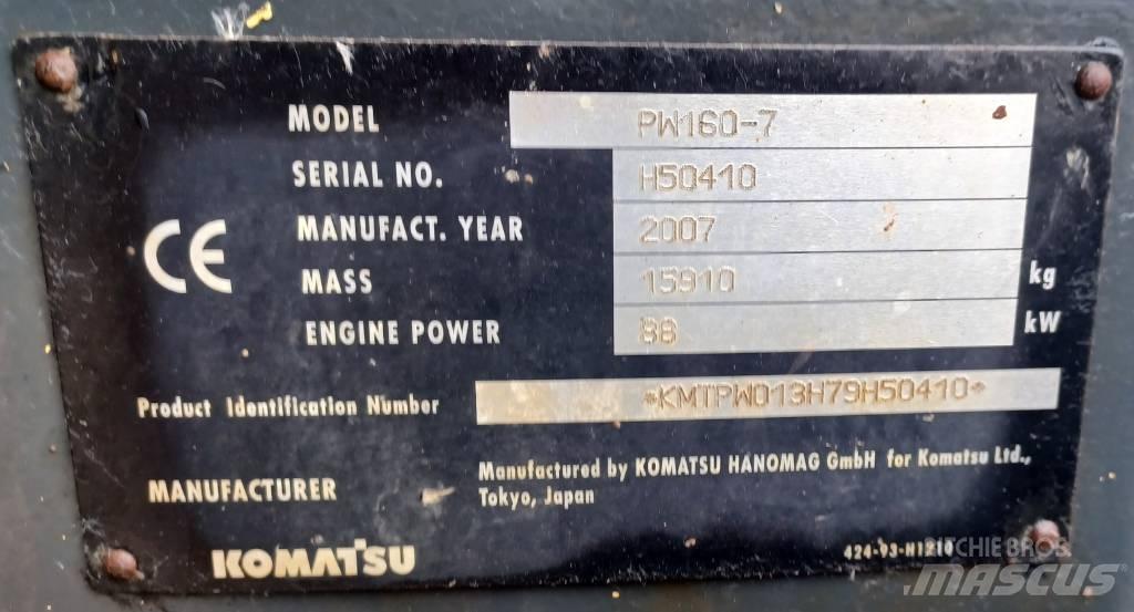 Komatsu PW 160-7 Bagri na kolesih