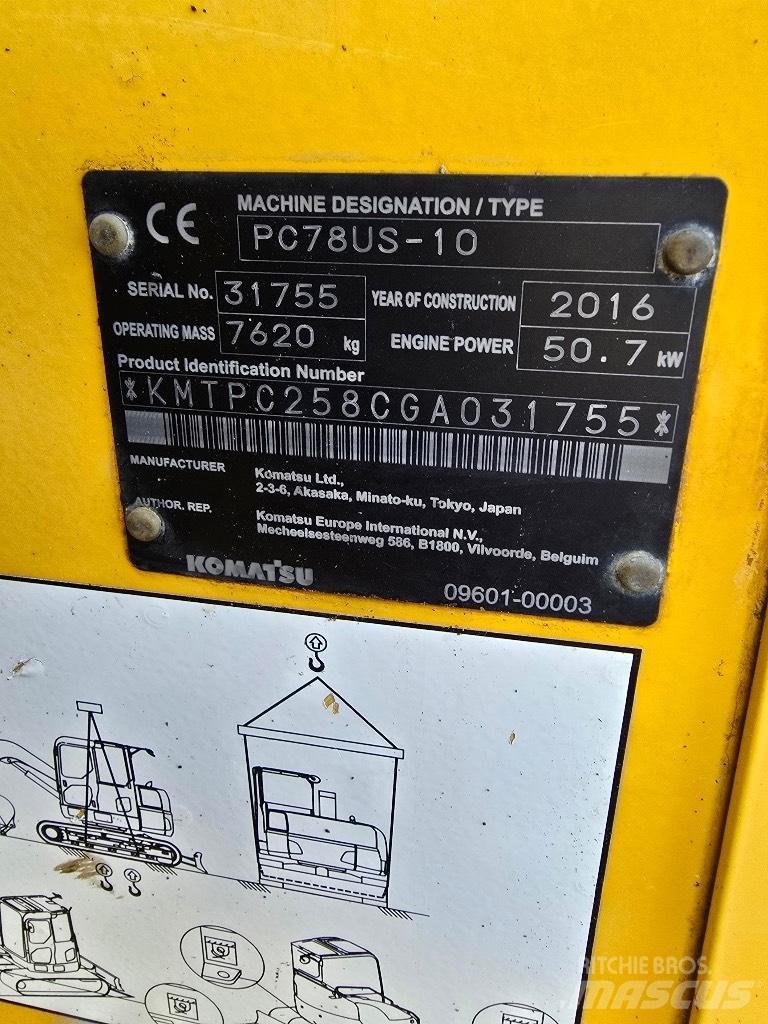Komatsu Pc 78us-10 Midi bagri 7t – 12t