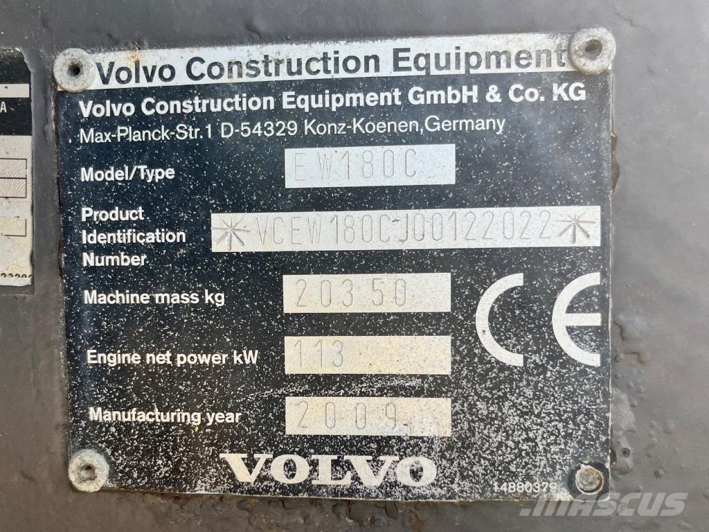 Volvo EW 180 C Bagri na kolesih