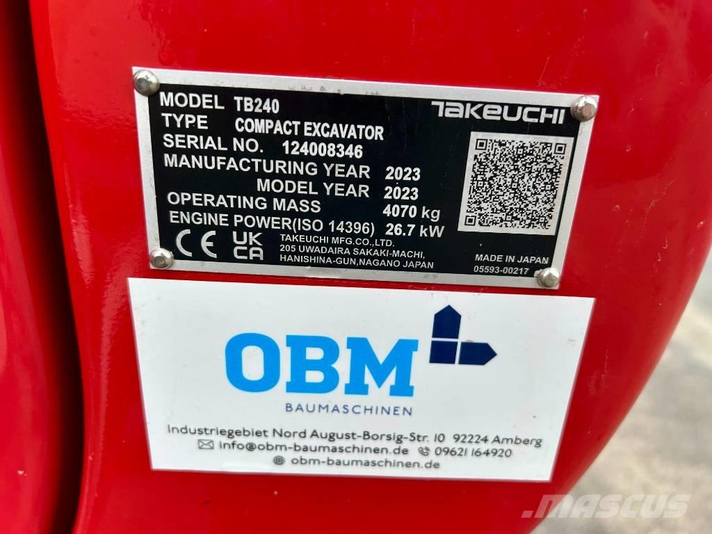 Takeuchi TB 240 Mini bagri <7t