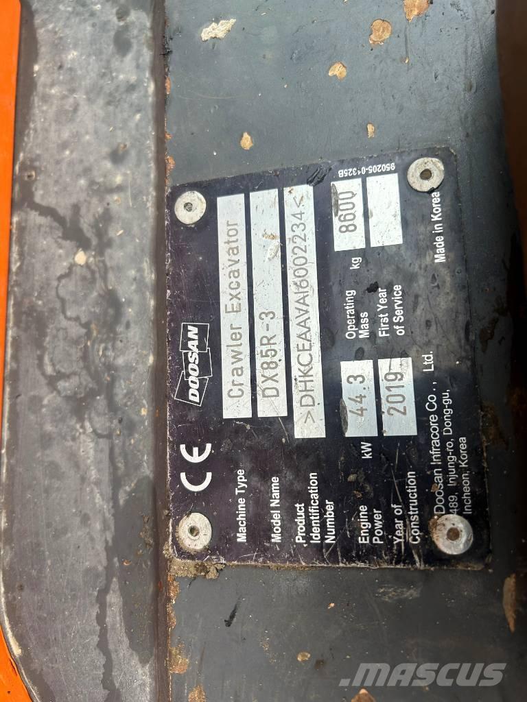 Doosan DX 85 R-3 Midi bagri 7t – 12t