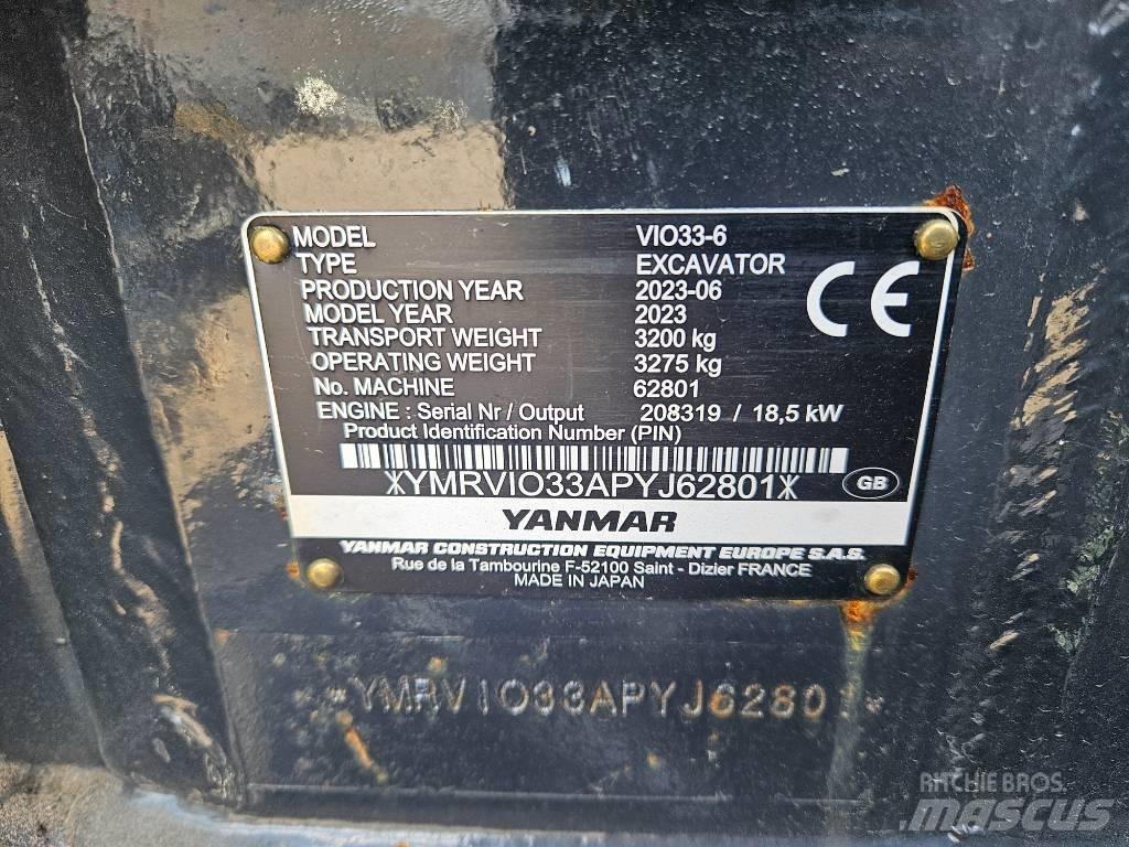 Yanmar Vio 33 Mini bagri <7t