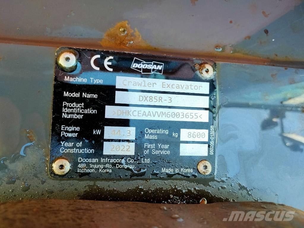 Doosan DX85R-3 Mini bagri <7t