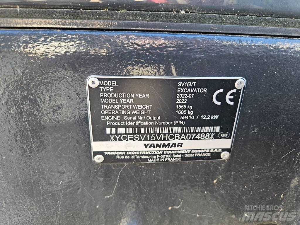 Yanmar SV 15 VT Mini bagri <7t