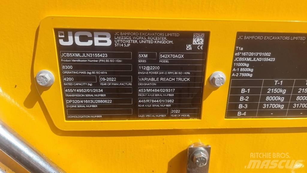 JCB 541-70 Agri Xtra Kmetijski teleskopski nakladalci