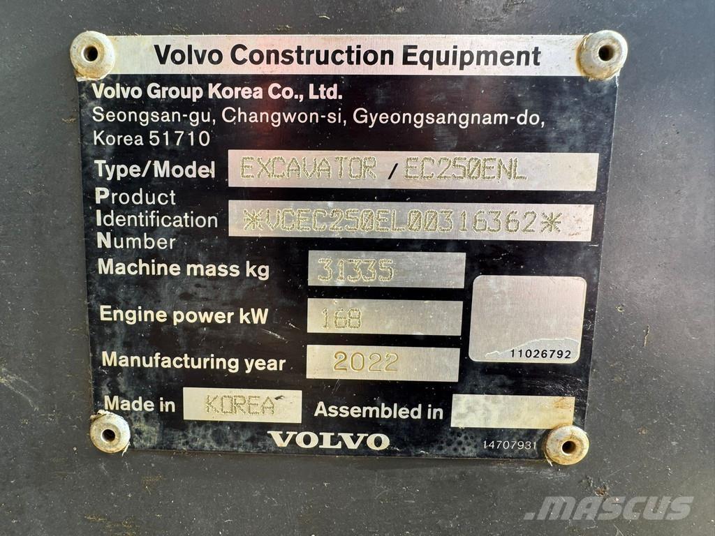 Volvo EC250ENL Bagri goseničarji