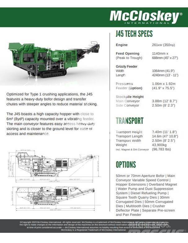 McCloskey J45 Drobilci