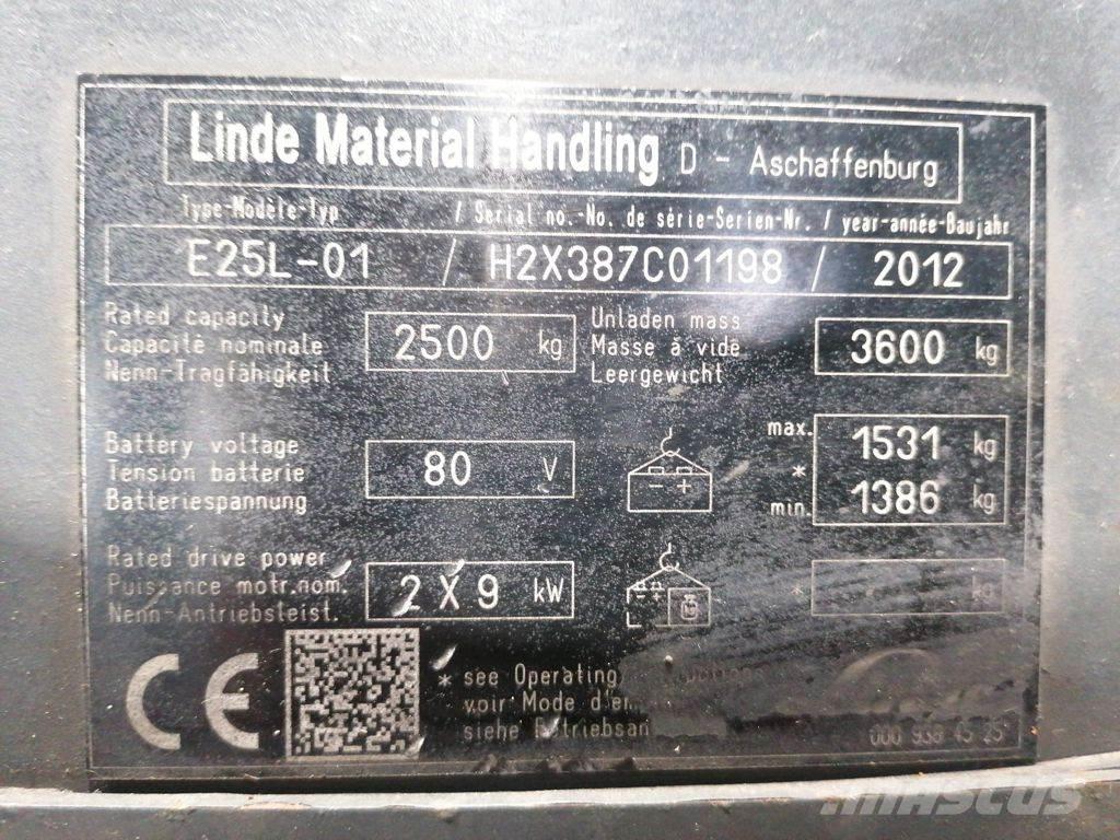 Linde E25L-01 Električni viličarji