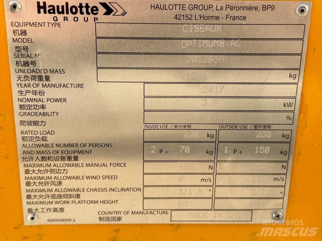 Haulotte OPTIMUM 8 Škarjaste dvižne ploščadi