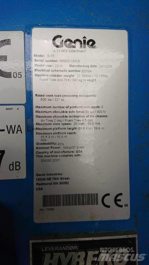 Genie S 65 Teleskopske dvižne ploščadi