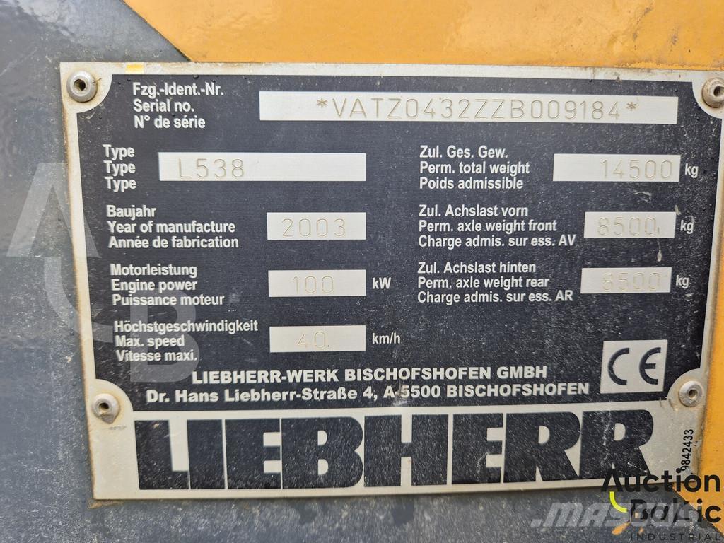 Liebherr L 538 Kolesni nakladalci